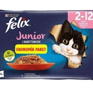 FELİX EKONOMİK ETLİ TAVUKLU YAŞ MAMA 4LÜ*85GR